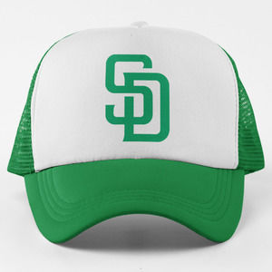 NEW San Diego Padres St Patricks Foam Trucker Snapback Hat 2TONE GREEN